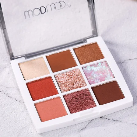 02 WODWOD мерцающие блестящие тени для век матовые 9 цветов Косметическая Палетка глазурованная корейский макияж тени для век мини Тени Набор удобный - Цвет: 02