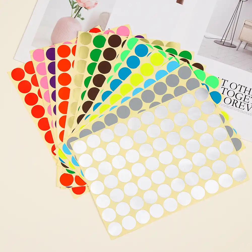 Coloured Dot Stickers Paper Labels Adhesive Circle Square Triangle Star Diamond