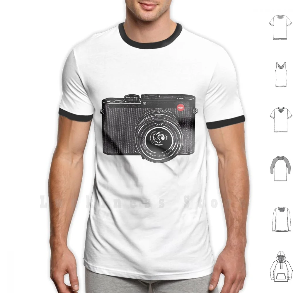 Leica T Shirt Uomo Cotone Cotone S - 6Xl Leica Popolare Fotocamera Leica Q Nero Bianco Famoso