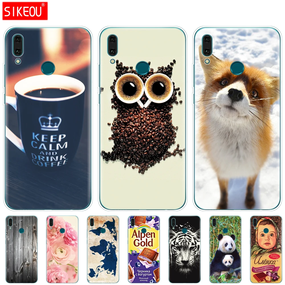 Чехол для Huawei Y9 2019 силиконовый чехол из ТПУ мягкий телефона prime coque etui бампер 360