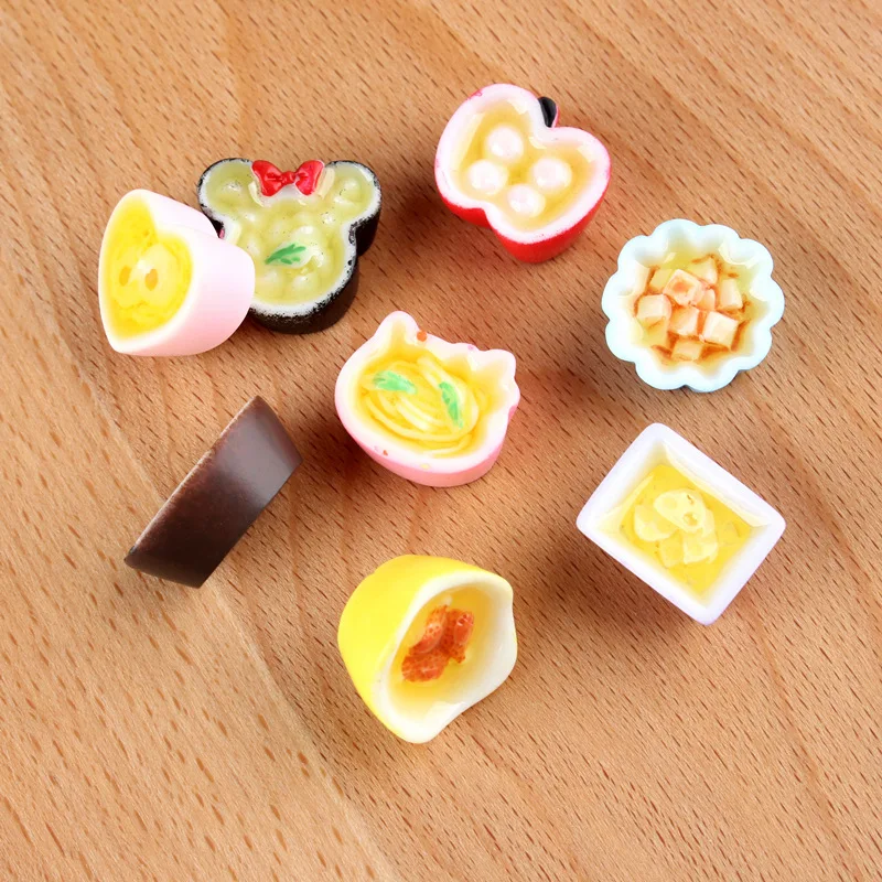 10 шт. моделирование китайская еда плоские резиновые кабошоны искусственная еда-муляж DIY Скрапбукинг телефон декоративные аксессуары