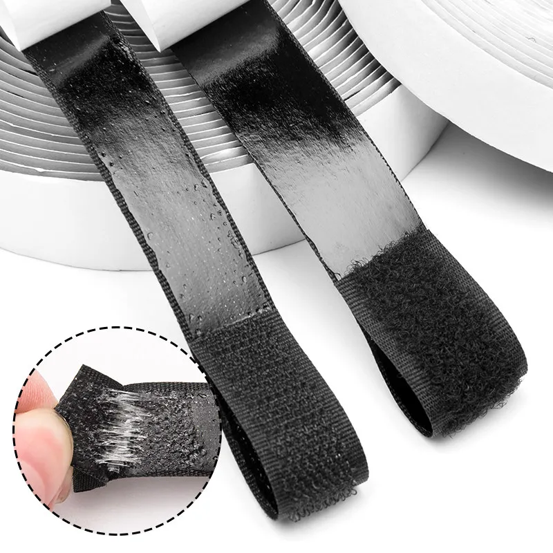 VELCRO 1m Hook And 1m Loop Sticky Glue Back Adhesive Tape 50mm Black Stick On