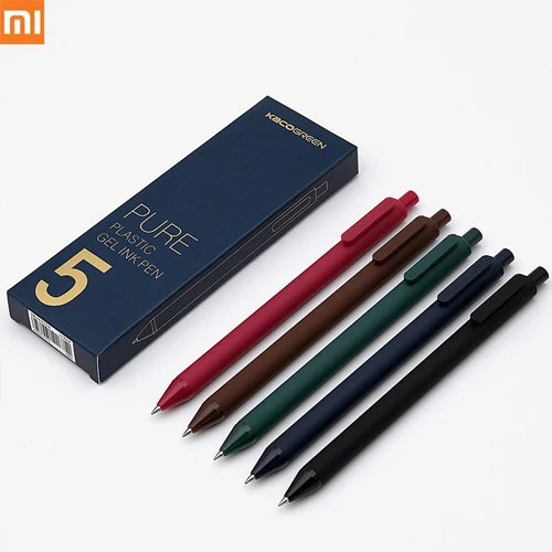 5pcs Retro color Xiaomi Kaco геля чернил Refill Стандартный Универсальный 10 шт./кор. синий цвет черный, темно-синий и красный цвета гелевые ручки 0,5 мм для заправки зажигалок школьные канцелярские принадлежности - Цвет: 5pcs Retro color