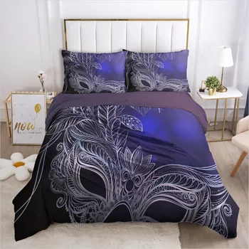 

Duvet Cover Set Bedding Sets Purple Bedding Bag Quilt Covers Pillow Case King Queen Full Twin Size 3D Bohomia Bed Linens