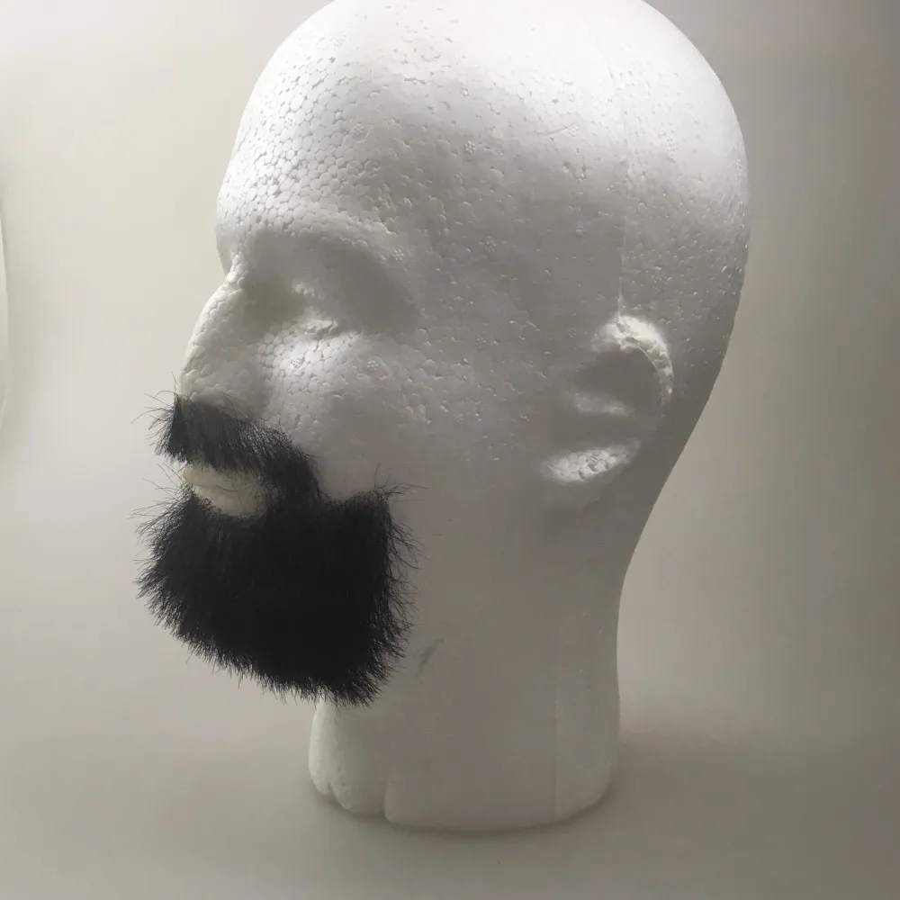 Новое поступление реактивные черные человеческие волосы реалистичный костюм бороды/усы/Волосы на лице/усы для мужчин