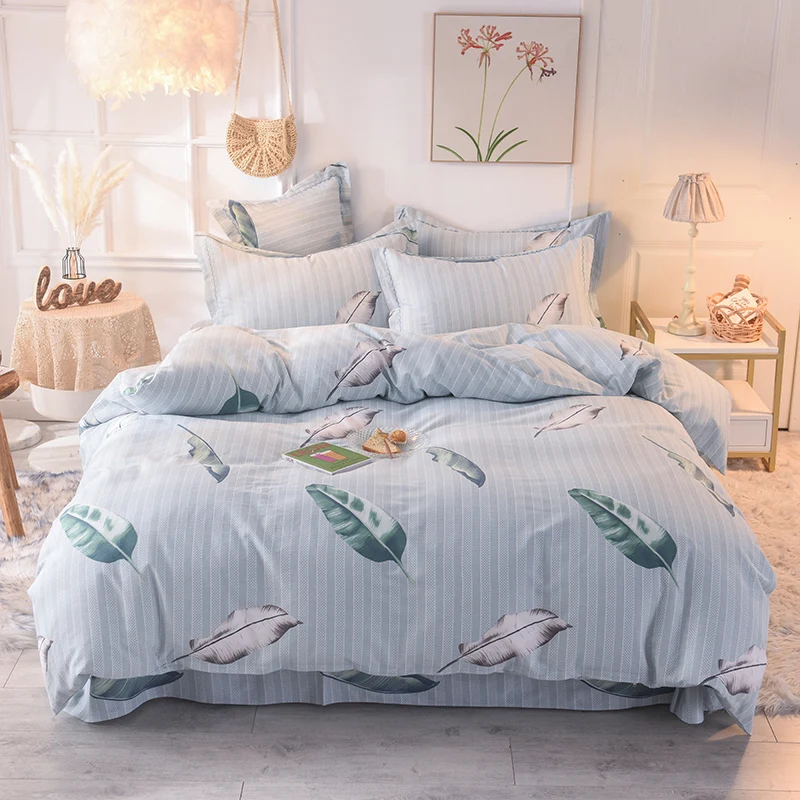 Ultra Soft Brushed Cotton Duvet cover Comforter Case Bedding Sets Bed Sheet Set Fitted Sheet Pillowcase Twin Queen King siz