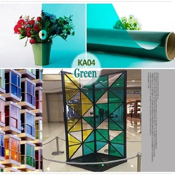 

2m Green Decorative Glass Sticker Self-Adhesive Anti-UV Removable Explosion-Proof For Supermarket Office Shop Home DIY Raamfolie