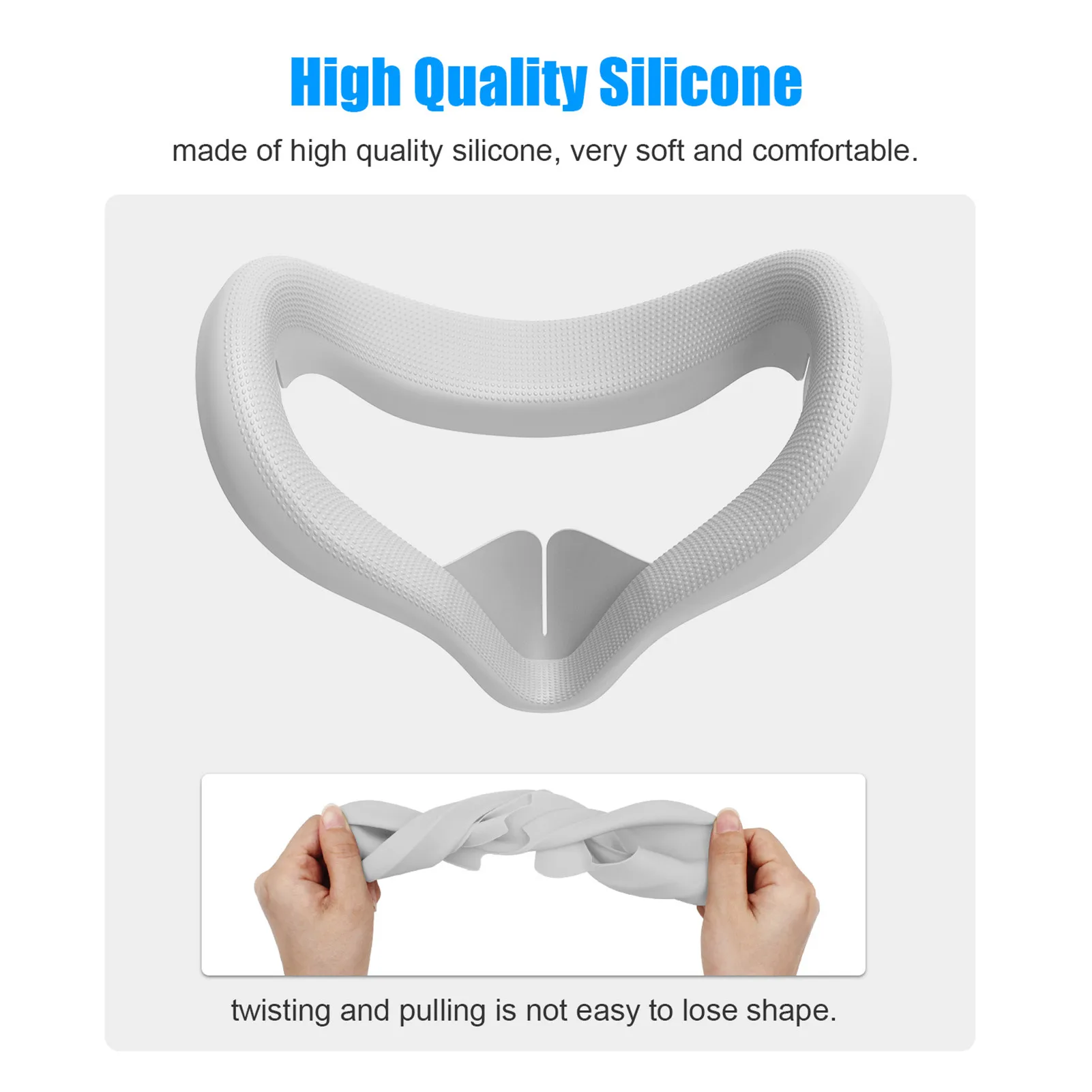 Funda para máscara de ojos para gafas de realidad virtual Oculus Quest 2, de silicona, antisudor, antifugas, bloqueador de luz, accesorio para Oculus Quest 2_voghion.com
