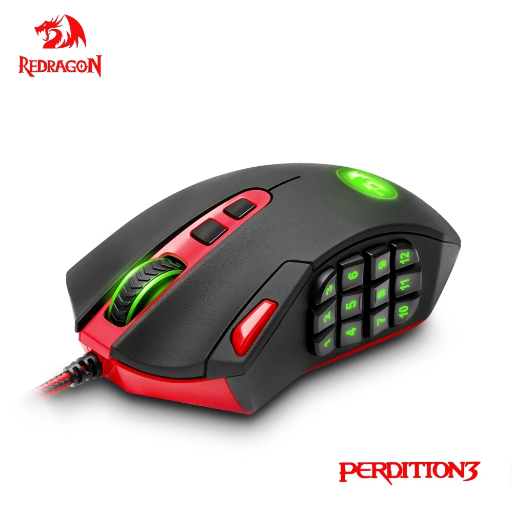 silent wireless mouse Redragon LEGEND M990 USB wired RGB Gaming Mouse 24000DPI 24buttons programmable game mice backlight ergonomic laptop PC computer small computer mouse