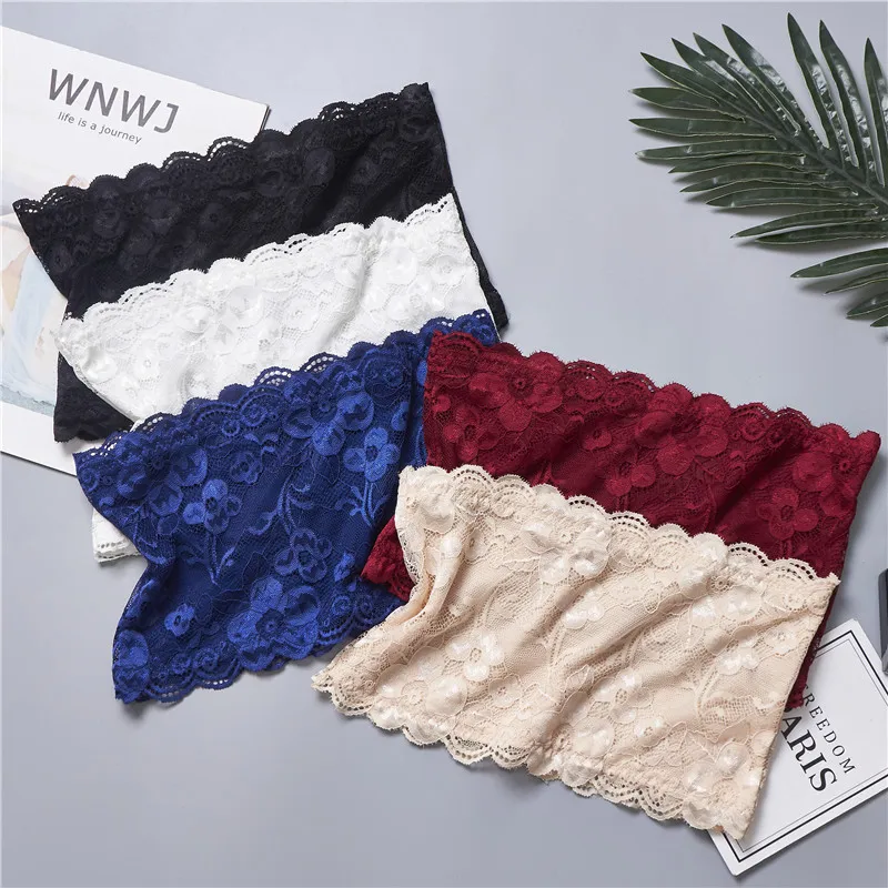Girls Strapless Crop Wrap Lace Bandeau Tube Top Women Bustier Boob Tubes Tops Bralette 5 Solid Colors Red Blue White Black women tube tops