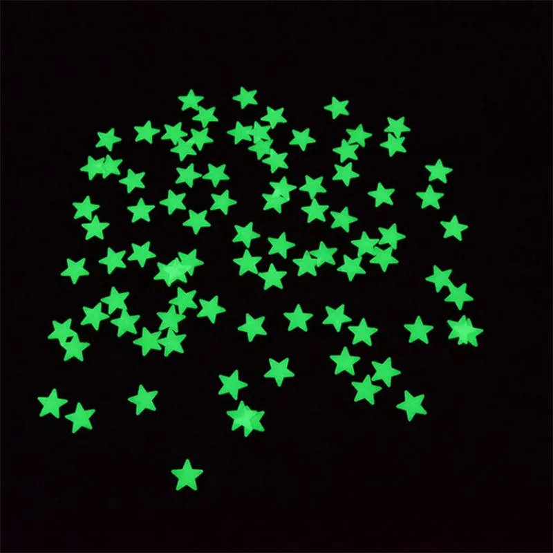 Description Picture 3 of item50pcs 3D Stars Glow In The Dark Wall Stickers Luminous Fluorescent Wall Stickers For Kids Room Bedroom Ceiling Home Decor Set