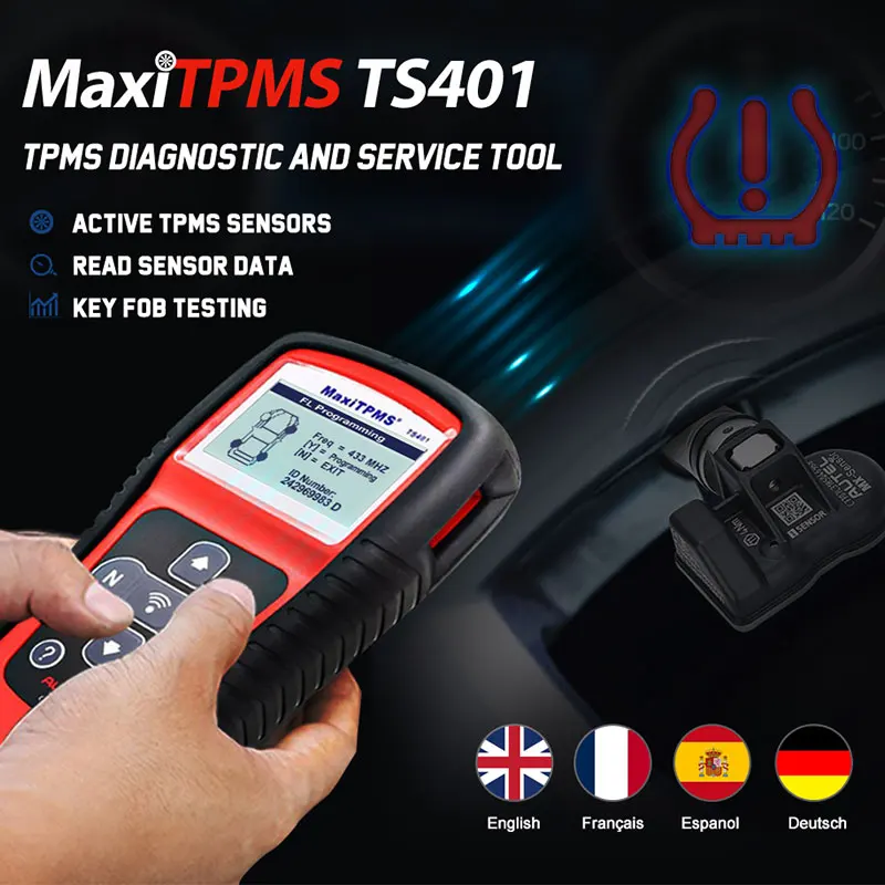 US $131.62 Autel MaxiTPMS TS401 Tire Pressure Monitoring System OBD2 TPMS Diagnostic Scanner Tool Activate 315 433MHZ Sensor Programming