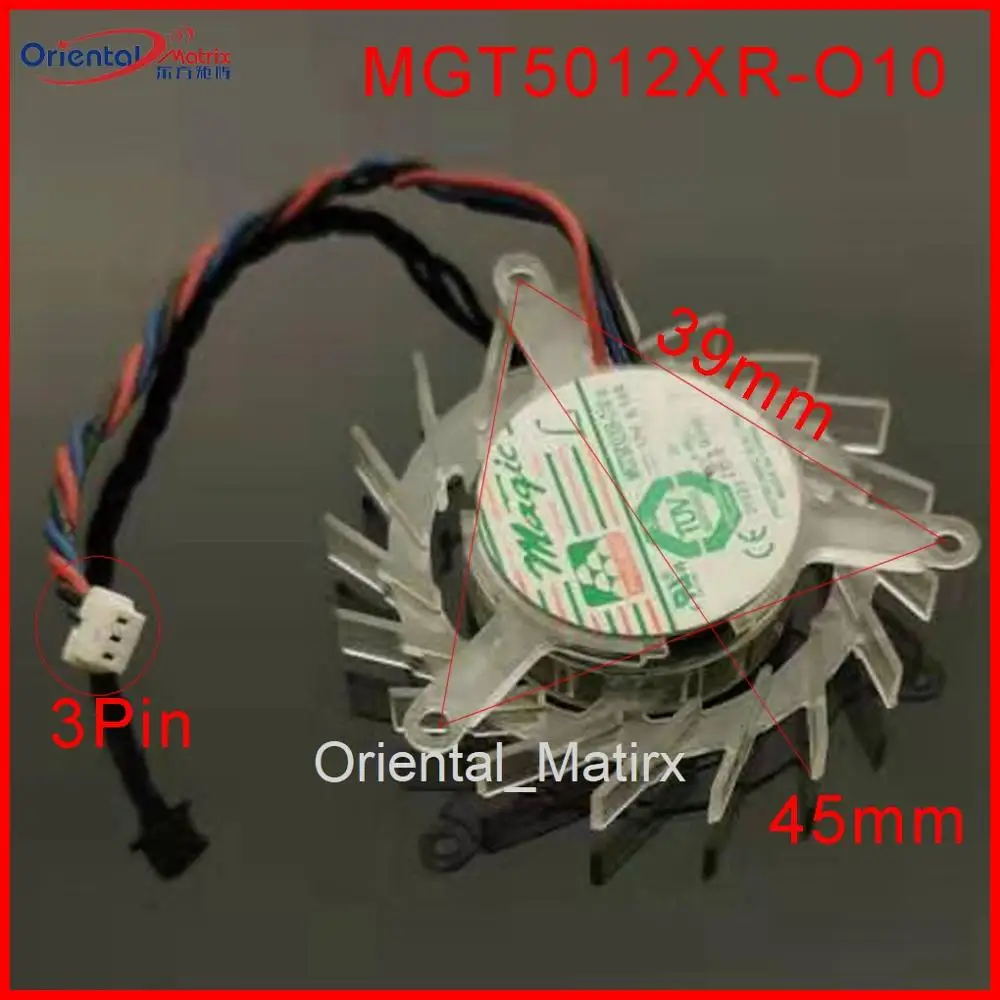 45mm ATI Radeon VGA Video Card Fan Replacement 39mm x 39mm x 39mm 2Pin 12V 0.08A