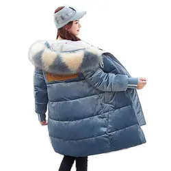 Женская Длинная толстая теплая куртка женская зимняя куртка стеганая верхняя одежда chaqueta Женское пальто парка