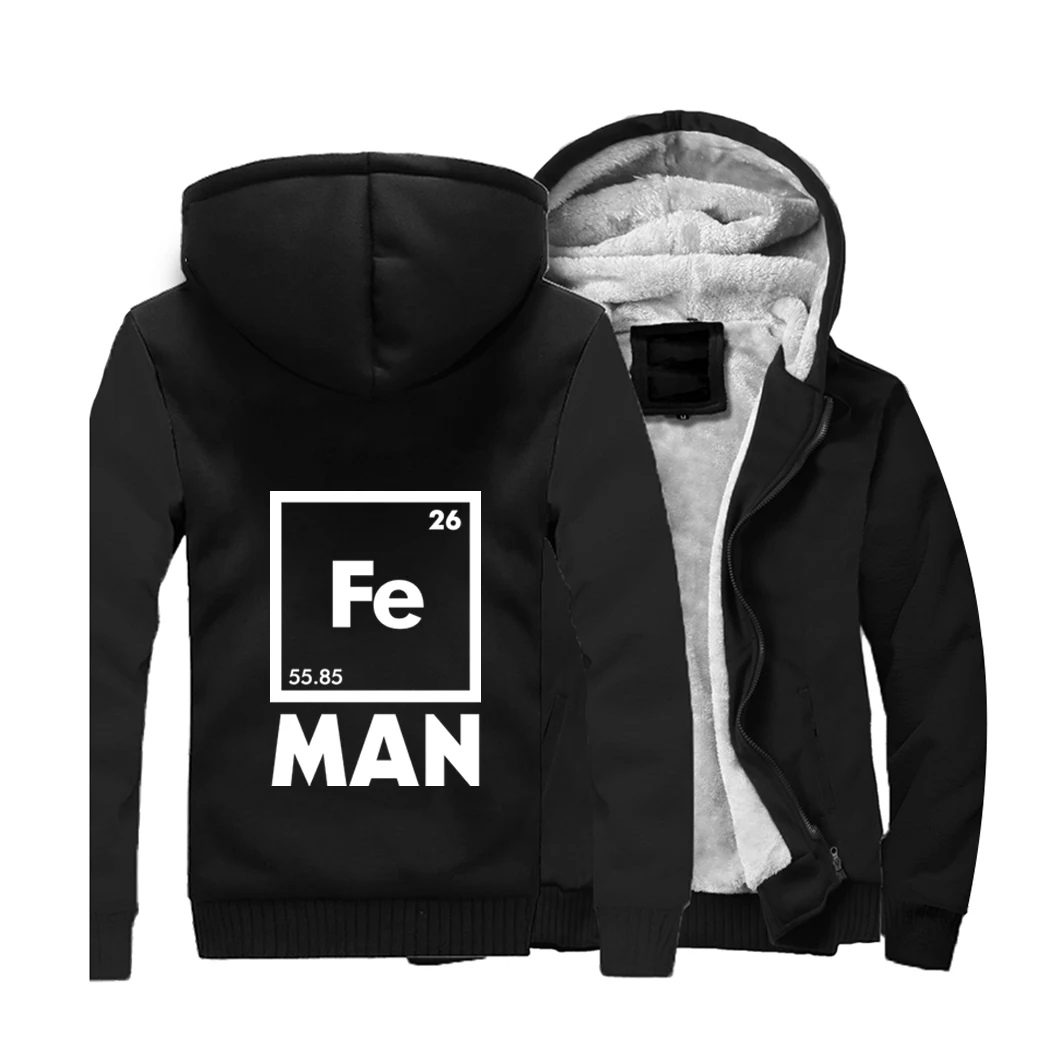 Iron Science, уличная одежда, толстовки, Fe periodinary Table, Толстовка для мужчин, зимняя, флисовая, теплая, толстая, с капюшоном, спортивная одежда, пальто, Science, куртки