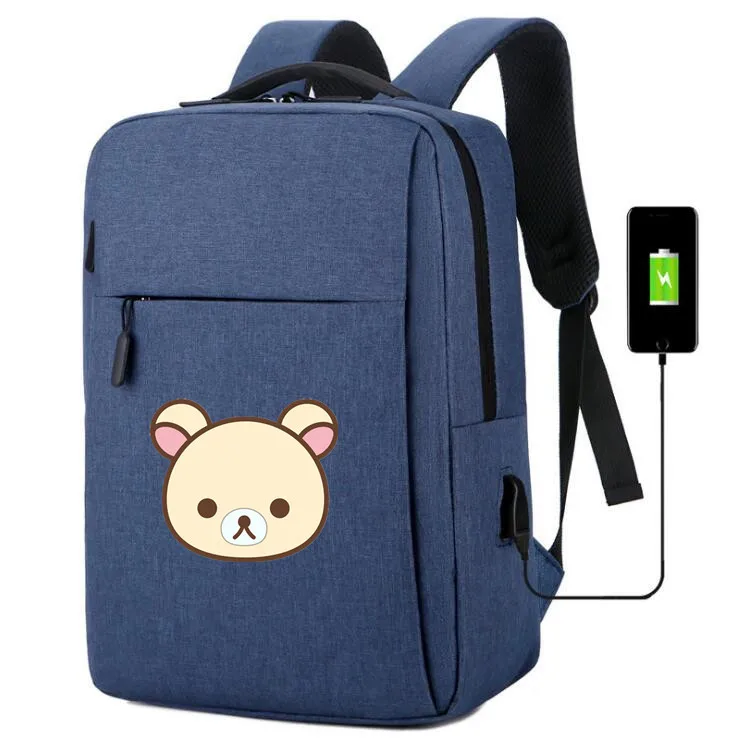 8 Детский рюкзак из парусины Rilakkuma, usb зарядка, школьные сумки, мобильный телефон, зарядка через плечо, сумка для ноутбука, дорожная сумка рюкзак - Цвет: 8