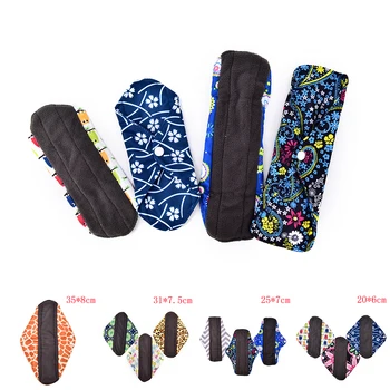 

Feminine Hygiene menstrual pads sanitary pads lady cloth pad panty liner S-XL Charcoal bamboo inner washable reusable