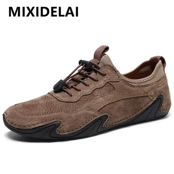 

Men's Casual Shoes High Quality Genuine Leather Men's Shoes Fashion Breathable Men Loafers Outdoor Sneakers Moccasins Size 38-46