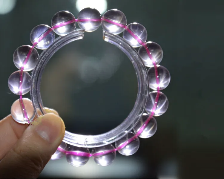 

Genuine Natural Rose Quartz Pink Star Light Bracelet 13mm Stretch Best Woman Men Round Beads Crystal AAAAA Drop Shipping