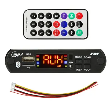 

5V 12V Electronics Hands-free MP3 WMA Decoder Board Module FM Radio Car Audio Wireless Bluetooth Remote Control Press Button Aux