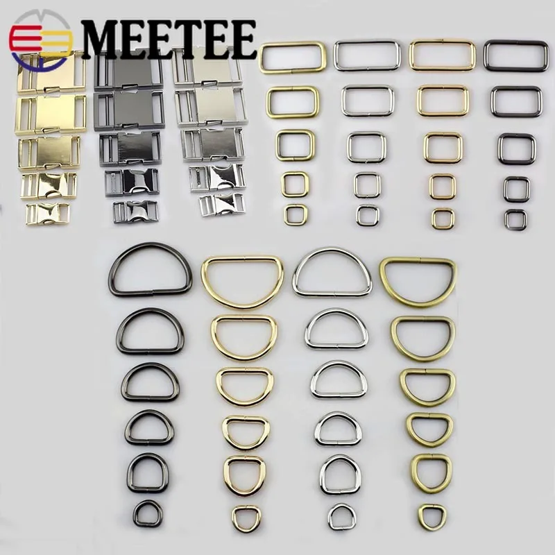 

Meetee 15-38mm Metal O D Ring Pin Buckles Clasp Web Belt Backpack Bags Purse Shoes Garment Collar Sewing DIY Leather Craft