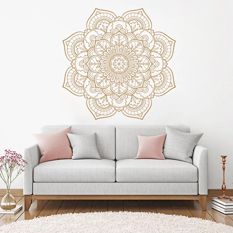 Mandala Wall Decal Yoga Stickers Vinyl Flower Bohemian Boho Bedroom Living Room Decor Removable Art Hone Accessories Z218 | Дом и сад