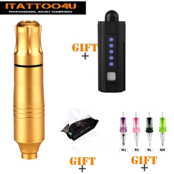 

2020 Compelte TAttoo Pen Kit Set Permanent Makeup Kit Rotary Machines Mini wireless Power Supply Tattoo Cartridge Needle