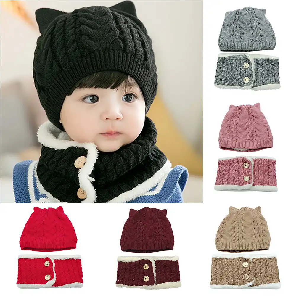 knitted baby beanie hat