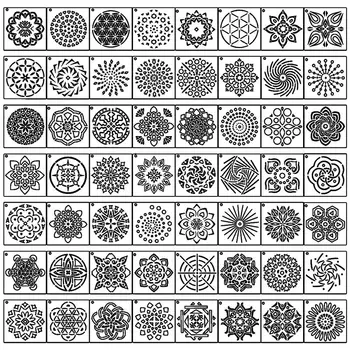 

56 Pack Mandala Dot Painting Templates Stencils Perfect for DIY Rock Painting Art Projects 3.6X3.6 Inch