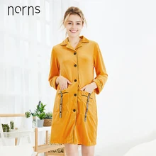 Norns новая бархатная Пижама женская ночная одежда осенняя и зимняя длинная ночная рубашка с длинными рукавами домашняя пижама