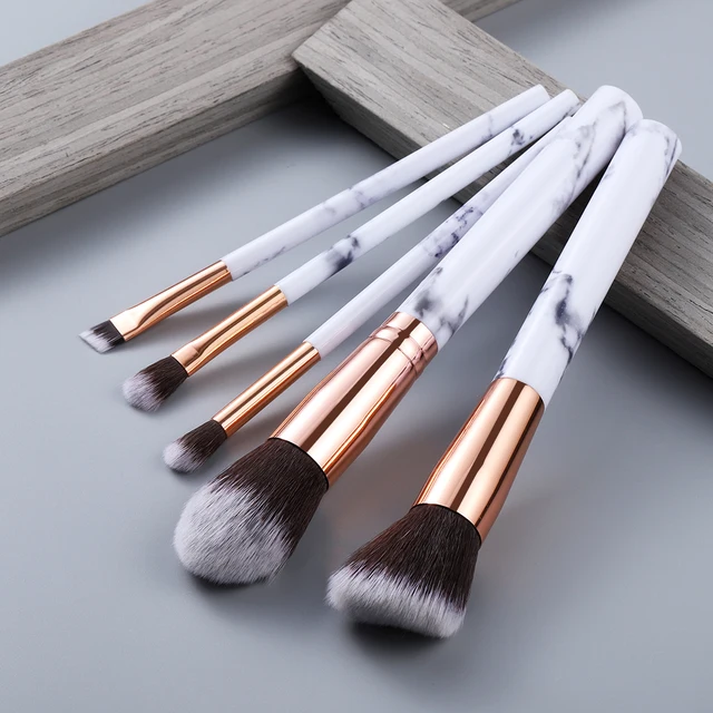 FLD 5/15Pcs Makeup Brushes Tool Set Cosmetic Powder Eye Shadow Foundation Blush Blending Beauty Make Up Brush Maquiagem 5pcs white