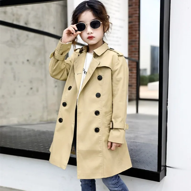 

CHILDREN'S Jacket 2019 Autumn New Style Korean-style Girls Big Boy Cool Short Five-Button Trench Coat