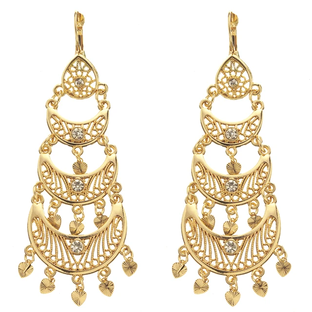 15)Traditional Wedding Gold Earrings/Luxury Designs of-2024