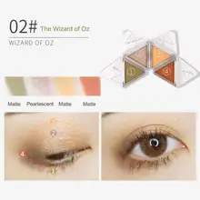 4-цветная складной тени для век Палитра 24 часа в сутки, не линяют, Водонепроницаемый устойчивый к пятнам мерцающие тени блестящие тени для век