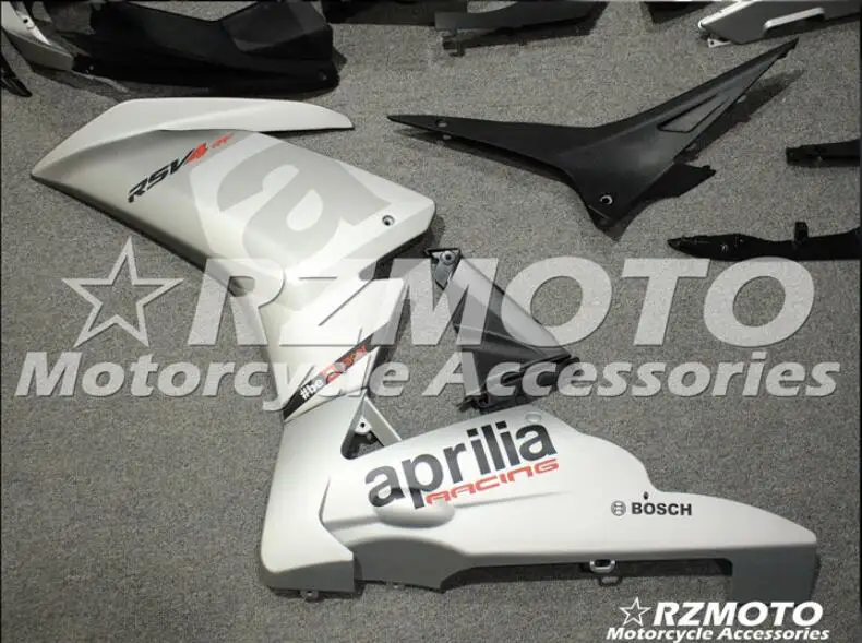 4 подарки ABS литья под давлением полный обтекатель комплект подходит для Aprilia RSV4 1000 2009- 09 10 11 12 13 14 набор на заказ серебристо-серый