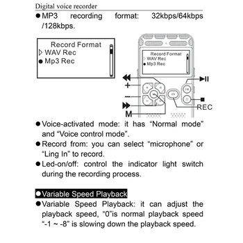 

8G Voice Activated Voice Recorder with LCD Display MP3 Player with Earphones