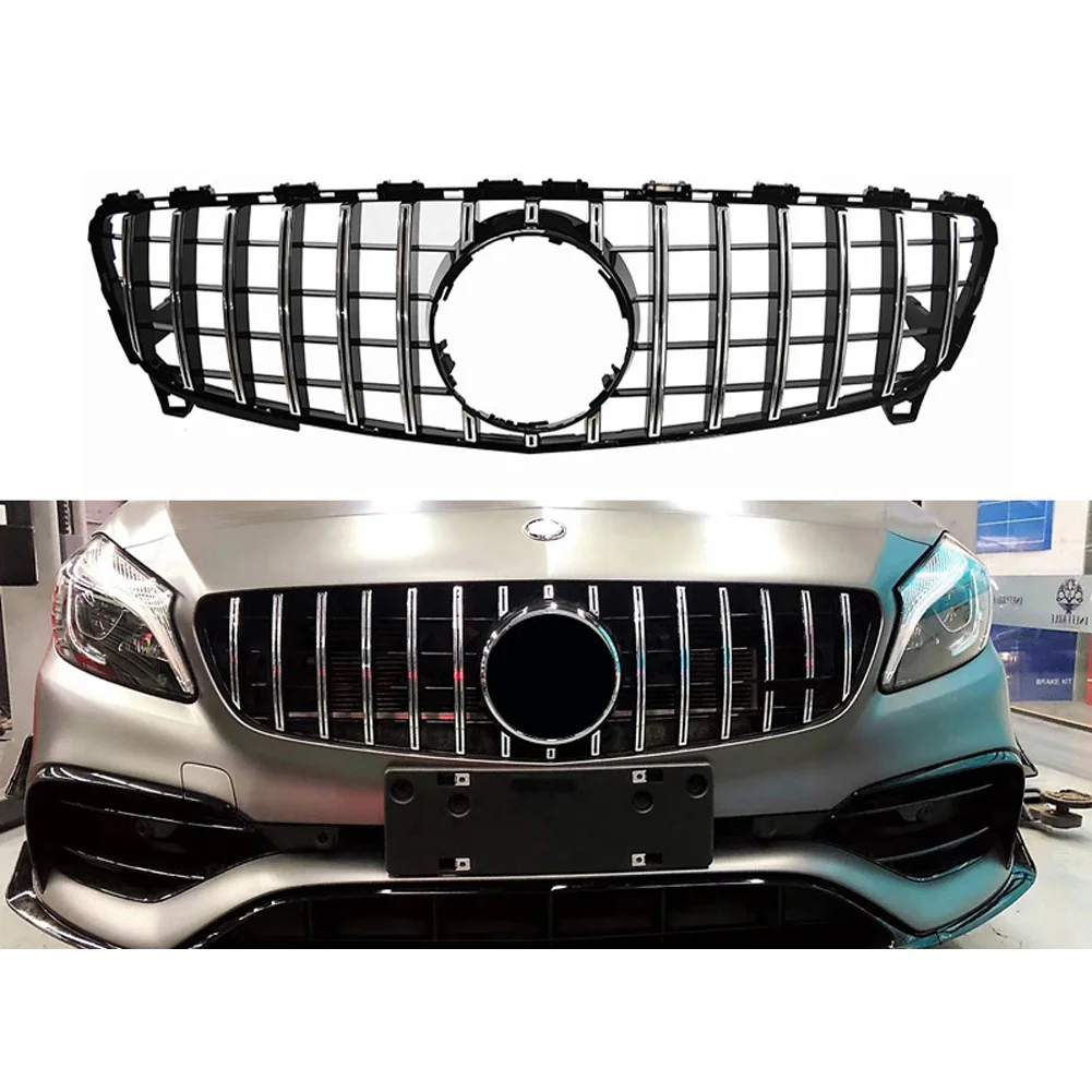 Подходит для Mercedes Benz A-Class W176 16-18 передняя решетка GTR серебро