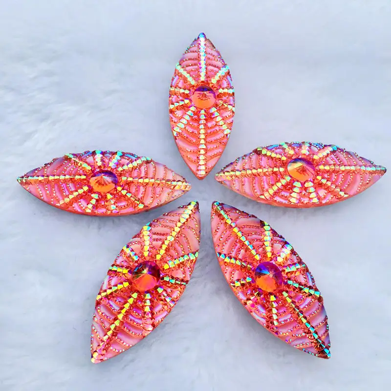 B844 DIY 20*50 мм Bling Beadwork плоские задние камни и кристаллы паук веб полимерные кабошоны горный хрусталь 8 шт./лот-B84 - Цвет: B844
