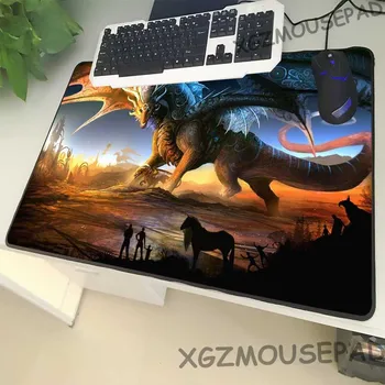 

XGZ Landscape Extra Large Size Mouse Pad Black Lock Edge Anime Dragon Computer Table Mat Rubber Non-slip Promotion 900x400mm