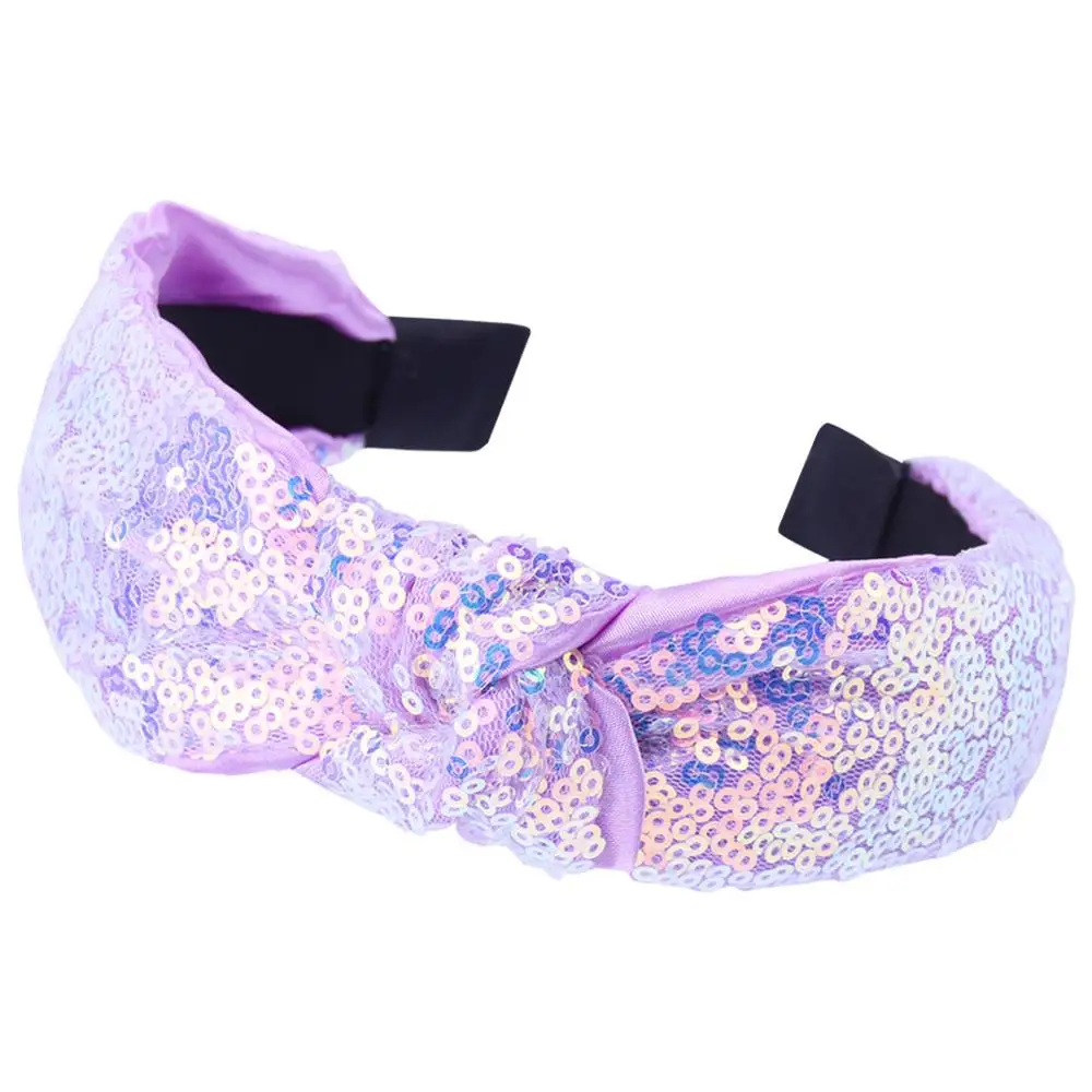 12pcs- new style knotting headband wholesale European and American hair ornaments sequins cross headband