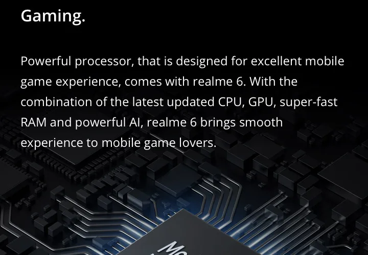 realme 6 Global Version Mobile Phone 4GB 8GB RAM 128GB ROM 30W EU Flash Charge 4300mAh Helio G90T 64MP Camera NFC Play Store