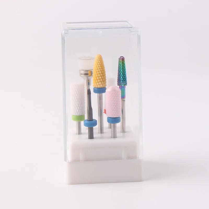 Nail drill bits 7 шт. сверла для ногтей, керамические вольфрамовые стальные шлифовальные головки, Электрический Маникюрный станок, аксессуары для ногтей, инструмент для удаления геля - Цвет: Nail drill bits