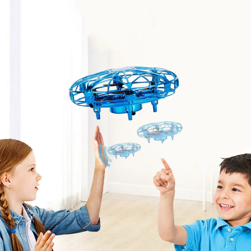 Мини НЛО Дрон с ручным управлением вертолет Квадрокоптер Дрон инфракрасный индукционный самолет летающий шар игрушки для детей