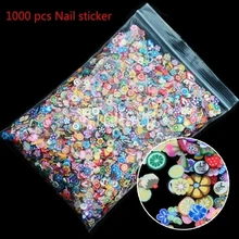 Nouveau 1000 pièces Nail Art 3d fruits mélange conceptions minuscules Fimo tranches polymère argile bricolage beauté ongles autocollants décorations(China)