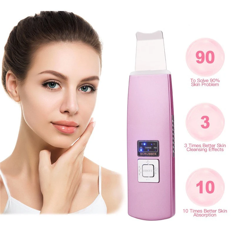 

Ultrasonic Face Cleaning Skin Scrubber Pore Cleanser Peeling Dirt Blackhead Remover Reduce Wrinkle Spot Facial Lifting Cleasing