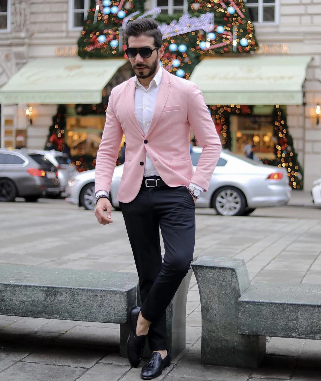 Blazer rosa de alta calidad para hombre, pantalones azul marino, trajes  formales de negocios para novio, boda, fiesta de graduación, esmoquin  ajustado|Trajes| - AliExpress