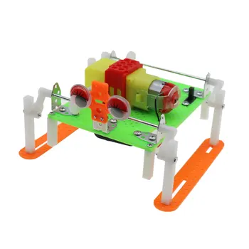 

1set Children Kids DIY Assembly Slide Walking Robot with Double Feet Electric Sliding Toy for Stem Education Science Experiment