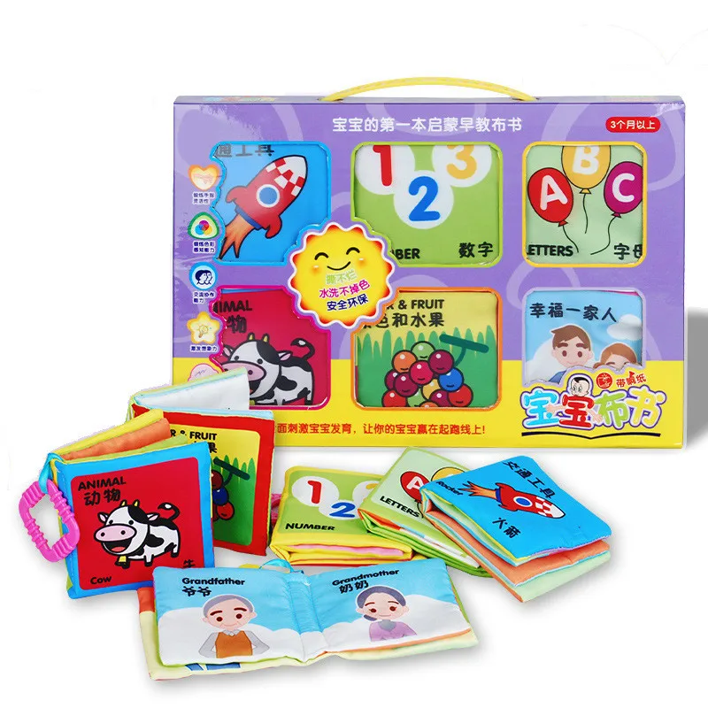 

Baby Cloth Book Intelligence Development Educational Toy Soft Cloth Learning Cognize Book Kids Rustle Sound Book For 0-12 Months