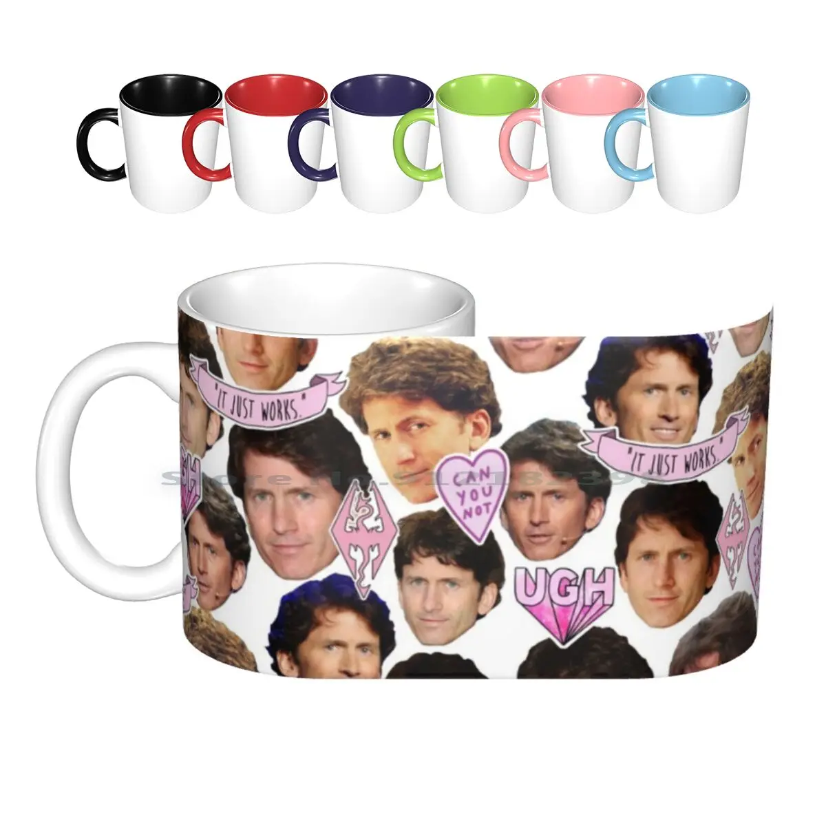 Todd Howard Collage Ceramic Mugs Coffee Cups Milk Tea Mug Todd Howard Skyrim Elder Scrolls Tesv