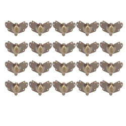 20pcs Decorative Antique Brass Golden Silvery Jewelry Wine Gift Box Wooden Case Chest Edge Cover Corner Protector 43*26*33mm